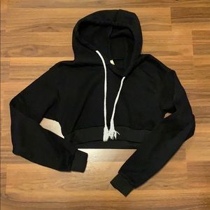 SOLD / Black Crop Hoodie